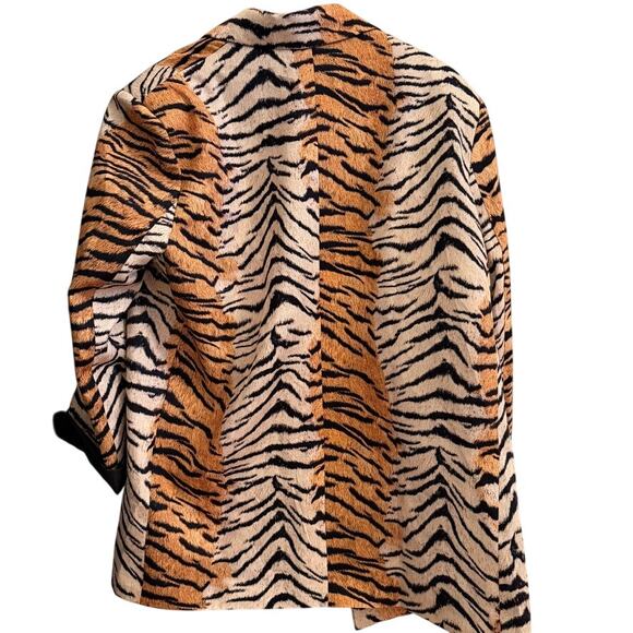 lala XL Tiger Print Blazer Jacket Animal Stripe Lined Oversized Party Statement - Picture 6 of 10